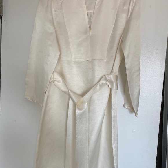 J Crew Linen Blend Cream Midi XS - Picture 6 of 15
